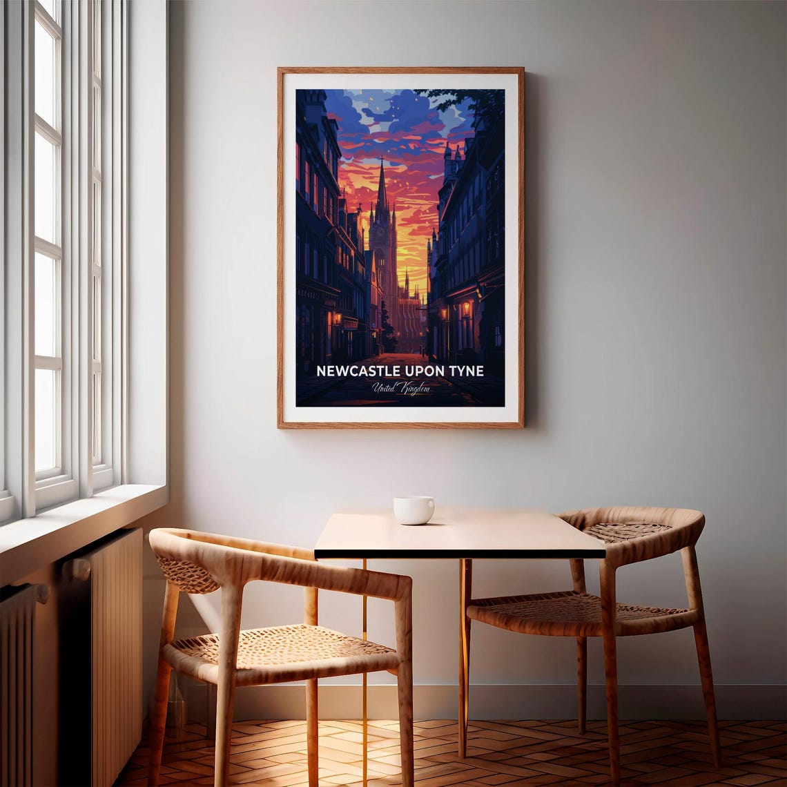 Newcastle Upon Tyne Saint Nicholas Cathedral Sunset Travel Poster - Image 3