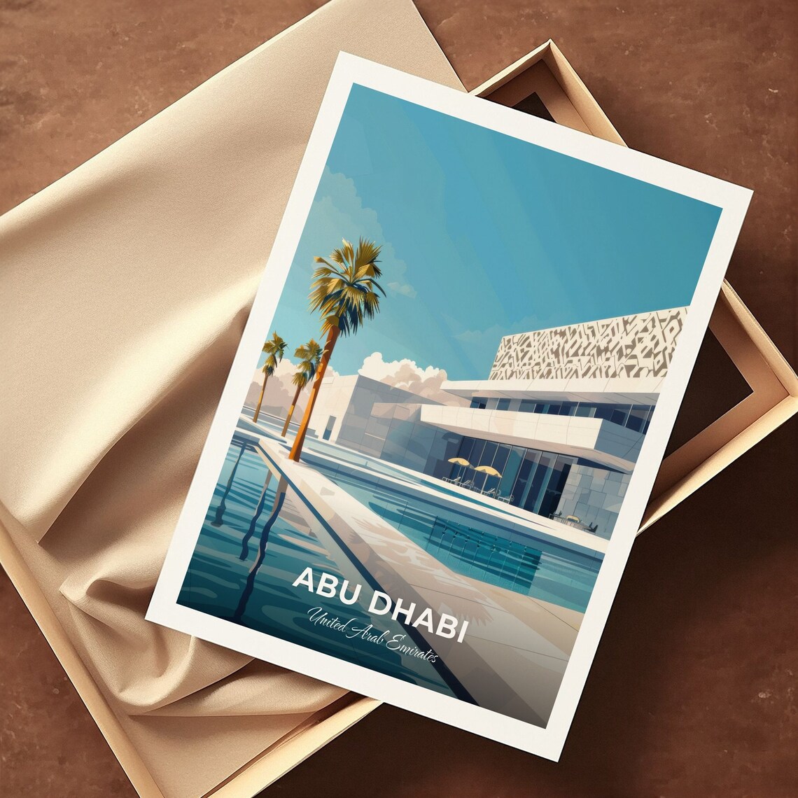 Abu Dhabi UAE Louvre Museum Modern Dome Architecture Travel Poster - Image 3