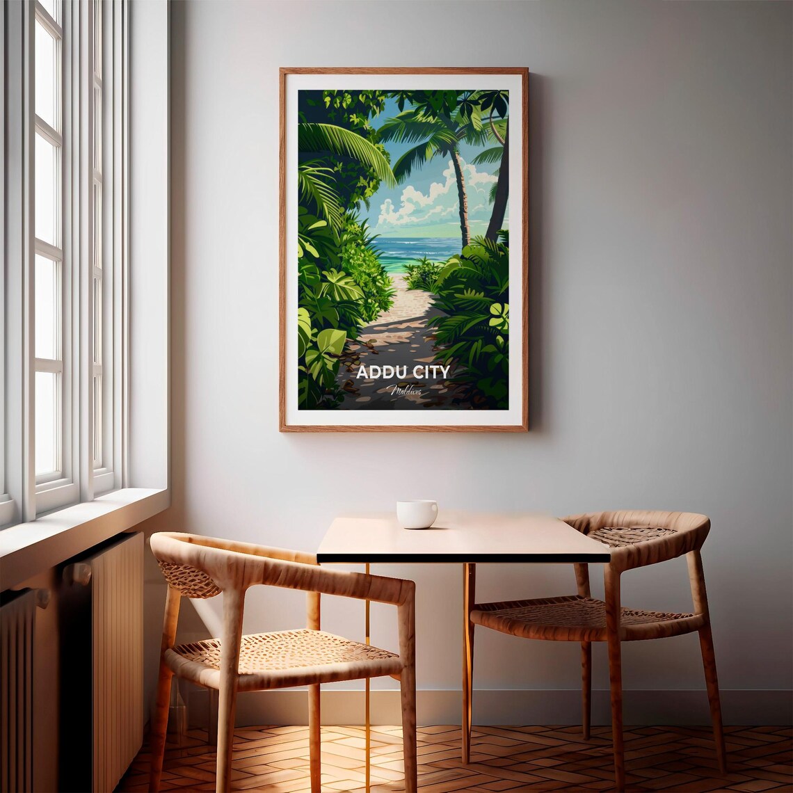 Addu City Maldives Tropical Beach Trail Nature Travel Poster - Image 3