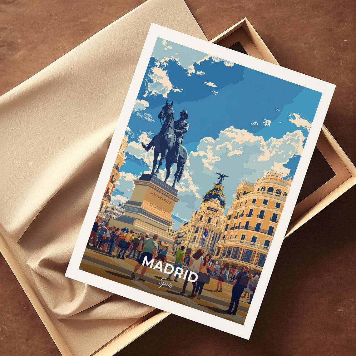 Madrid Spain Puerta del Sol Square Statue City Travel Poster - Image 4