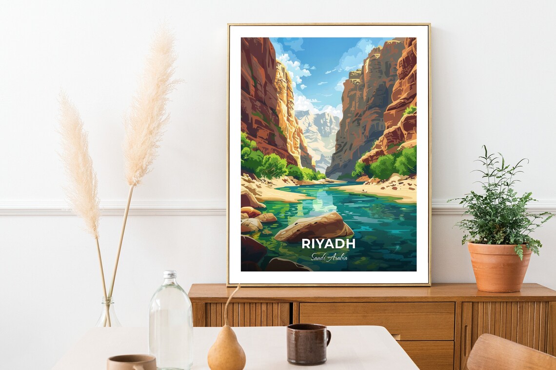 Riyadh Wadi Hanifah Desert Canyon River Saudi Arabia Travel Poster - Image 2