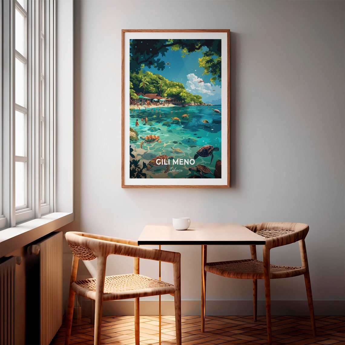 Gili Meno Indonesia Turtle Sanctuary Snorkeling Sea Turtles Poster - Image 2