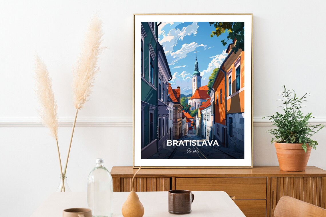 Bratislava St Martins Cathedral Cobblestone Old Town Street Poster - Image 2