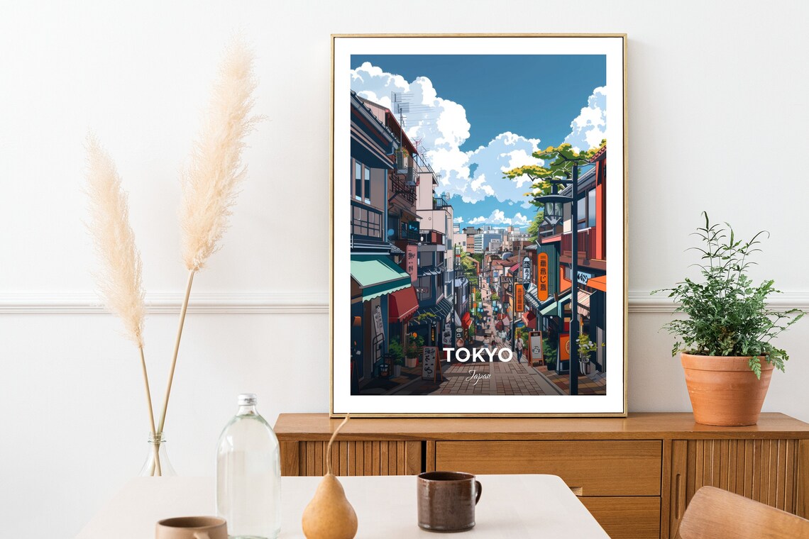 Tokyo Travel Poster Harajukus Takeshita Street City Print Cityscape Artwork Birthday Wedding Gift Wall Art Location Print - Image 2
