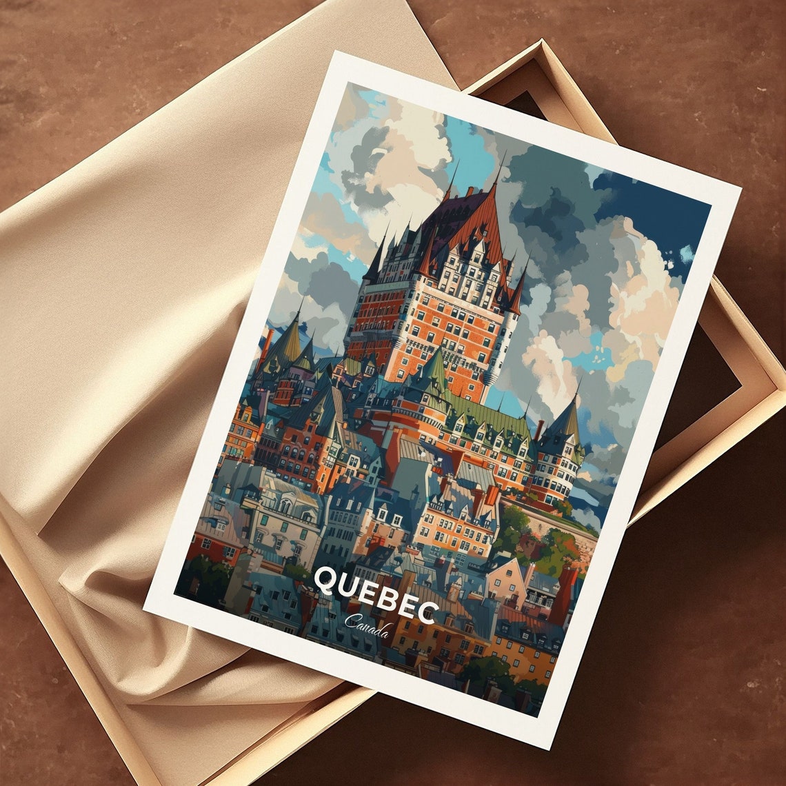 Quebec Chateau Frontenac Castle Tower Rooftops Travel Poster - Image 3