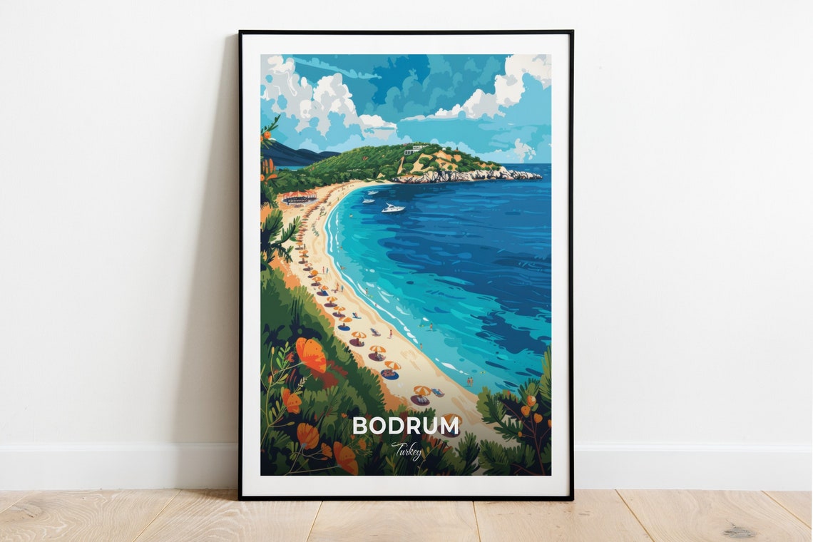 Bodrum Turkey Bitez Beach Sandy Crescent Bay Sunny Day Poster