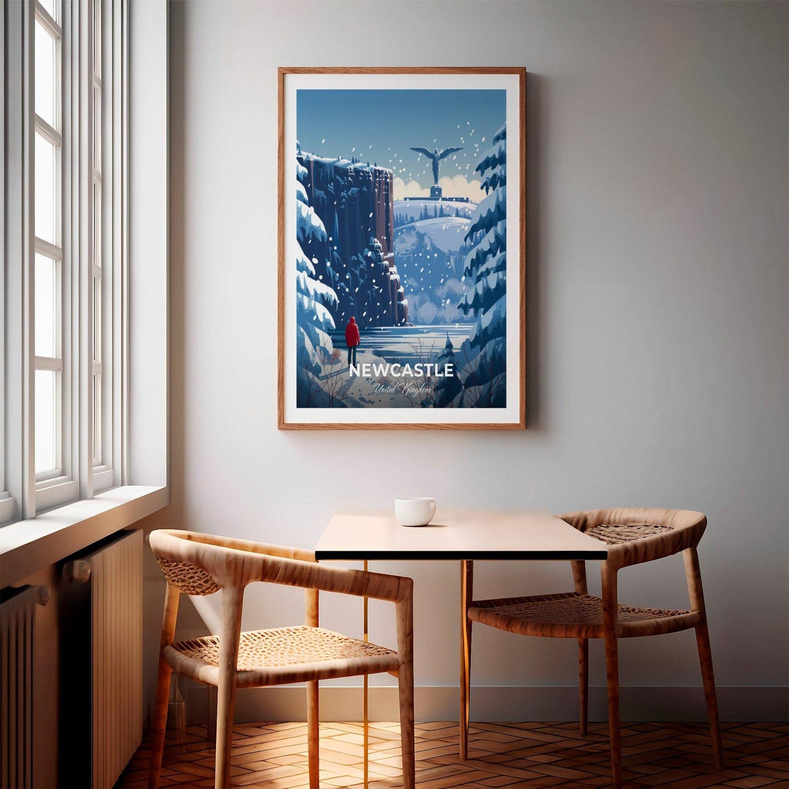 Newcastle Travel Poster The Angel Of The North City Print Cityscape Artwork Birthday Wedding Gift Wall Art Location Print Home Decor - Image 2