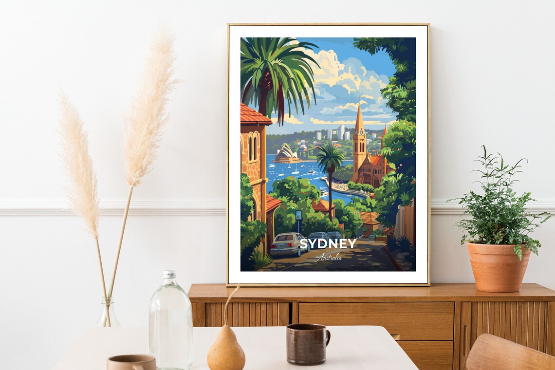 Sydney Harbour Opera House Street View Cityscape Travel Poster - Image 2