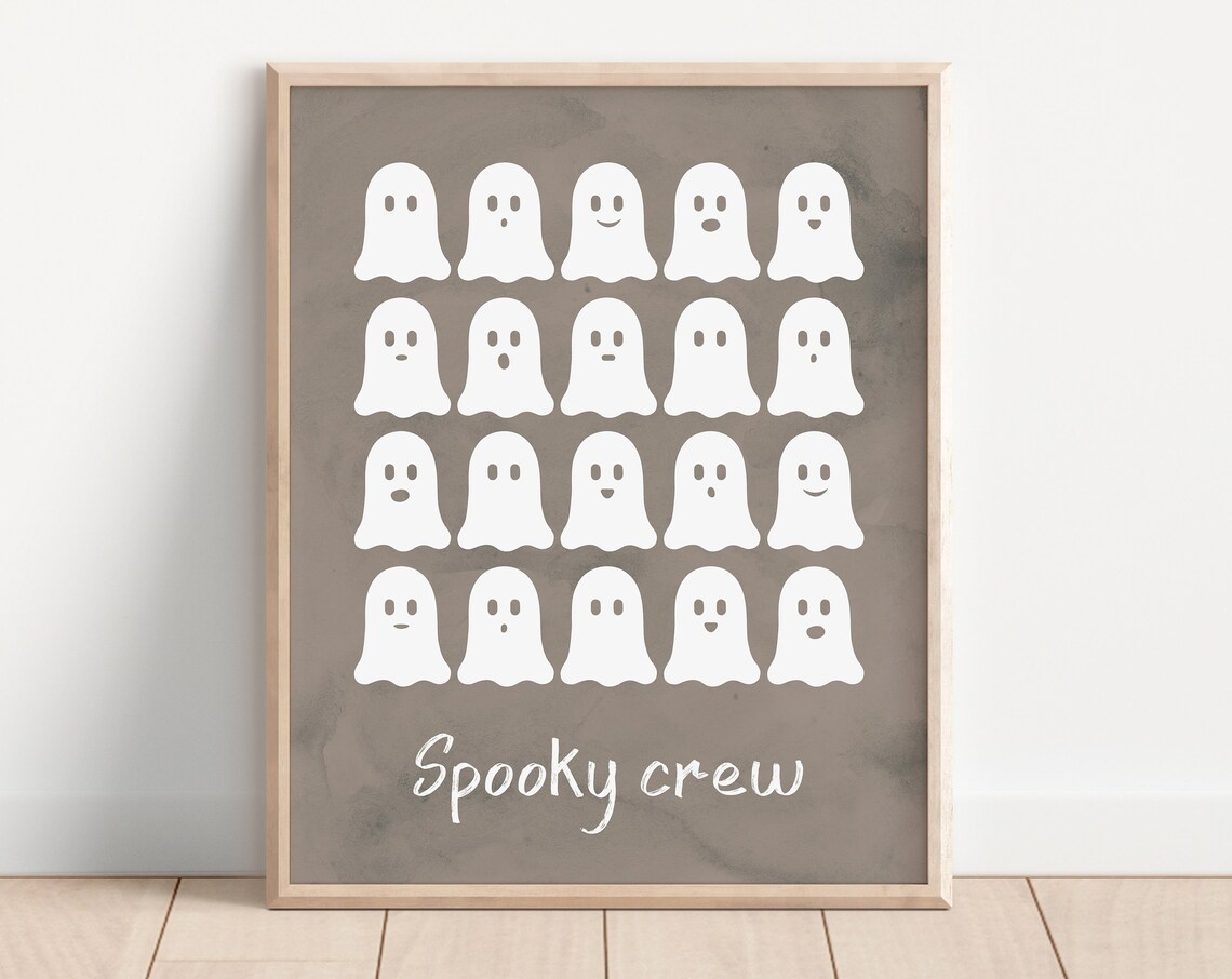 Little Ghost Halloween Nursery Print, Boo Poster