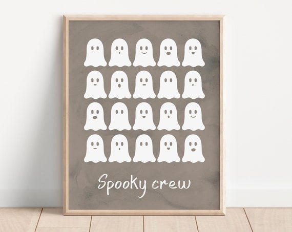 Little Ghost Halloween Nursery Print, Boo Poster