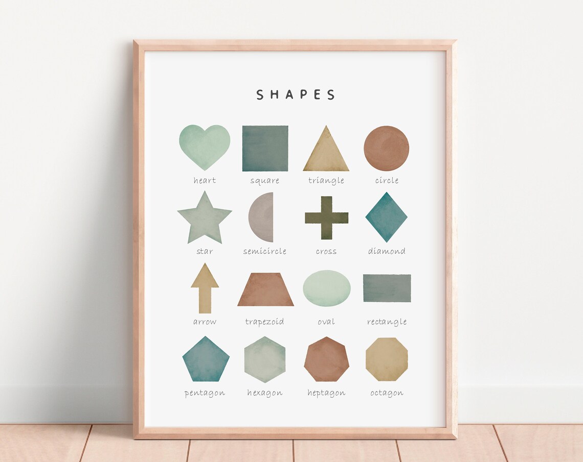 Geometric Shapes Educational Poster, Nursery Classroom