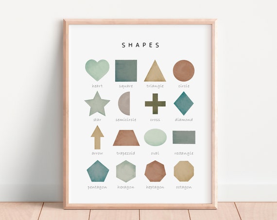 Geometric Shapes Educational Poster, Nursery Classroom