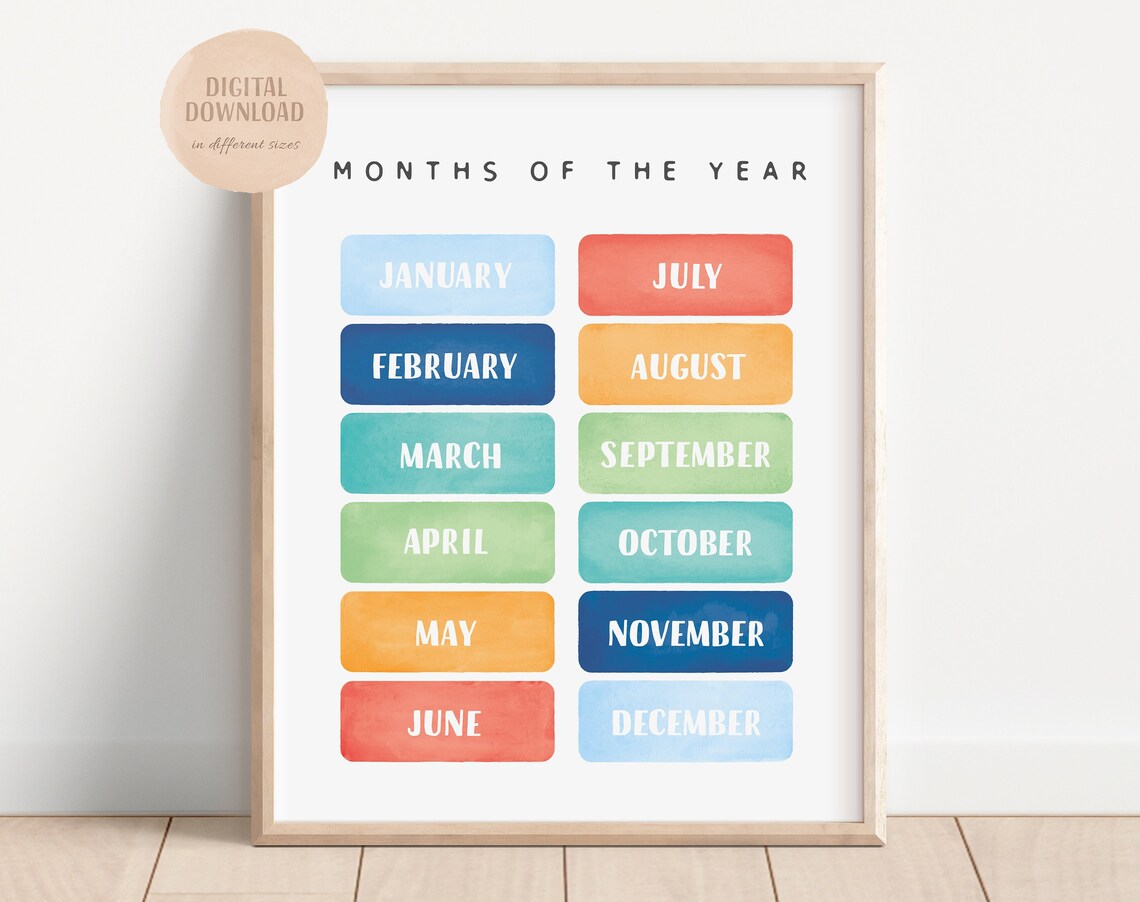 Rainbow Months Of The Year Educational Poster - Image 4