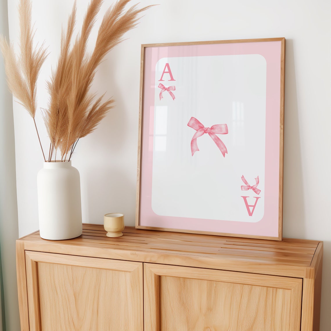 Pink Bow Ace Playing Card Preppy Girly Coquette Dorm Wall Art - Image 3