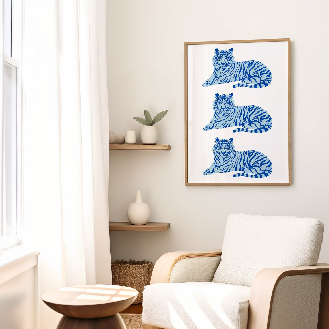 Tiger Prints, Trendy Retro Animal Art Print - Image 2