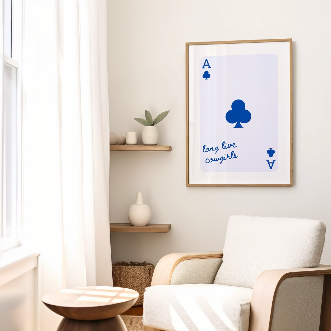 Long Live Cowgirls Ace Playing Card Blue Western Dorm Room Poster - Image 2