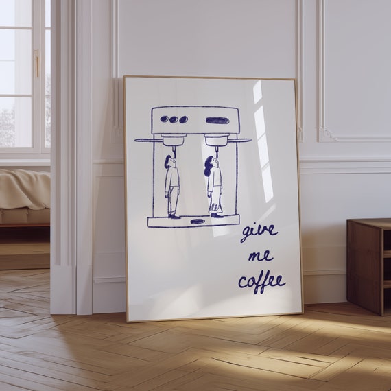 Coffee Poster Espresso Print Espresso Coffee Bar Wall Art Funny Coffee Print Trendy Kitchen Poster Neutral Coffee Poster