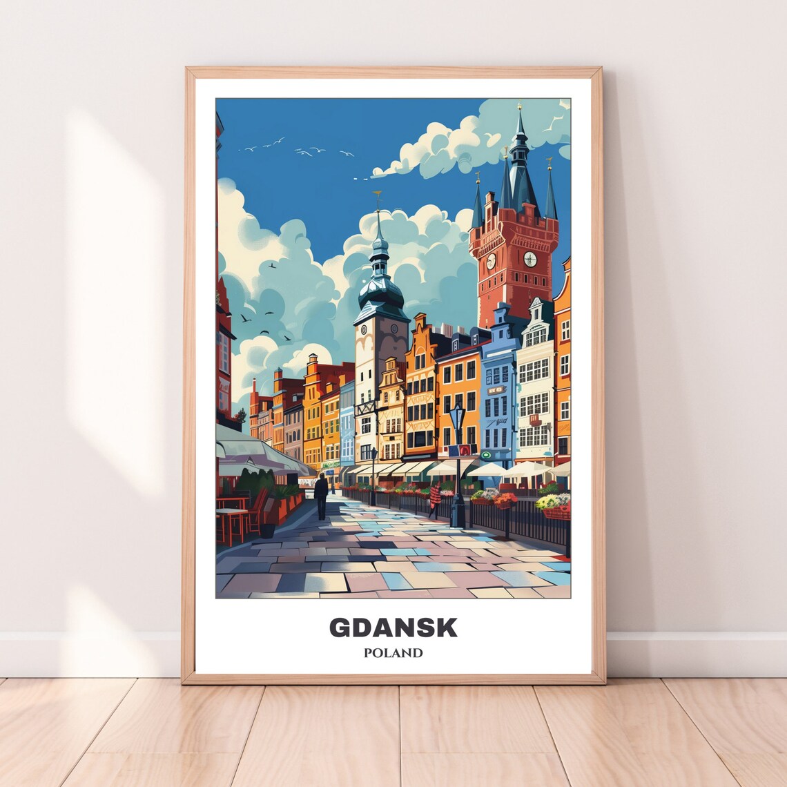 Gdansk Long Market Street Colorful Tenements Historic Poster - Image 4