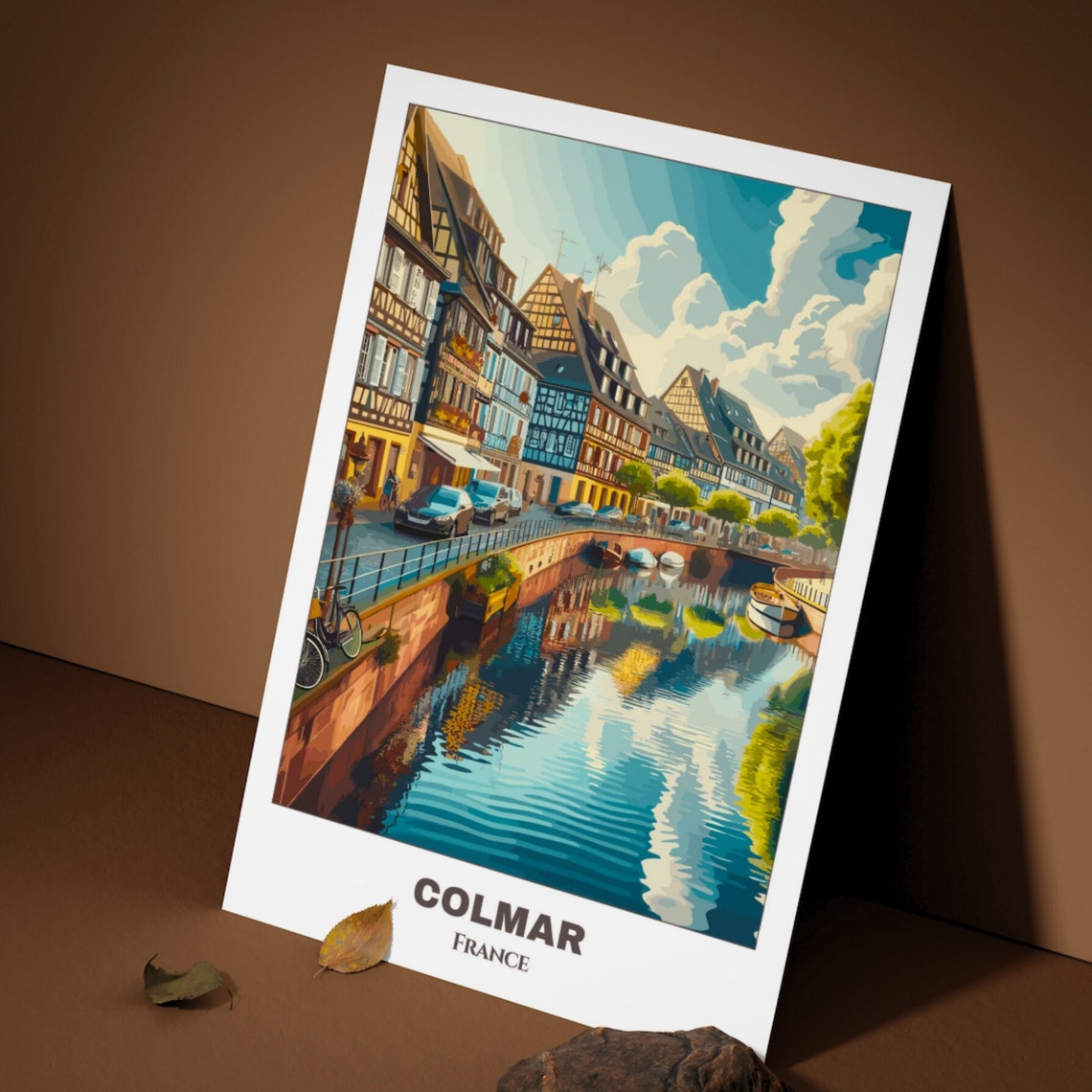 Colmar France Half Timbered Houses Along the Canal Art Poster - Image 3