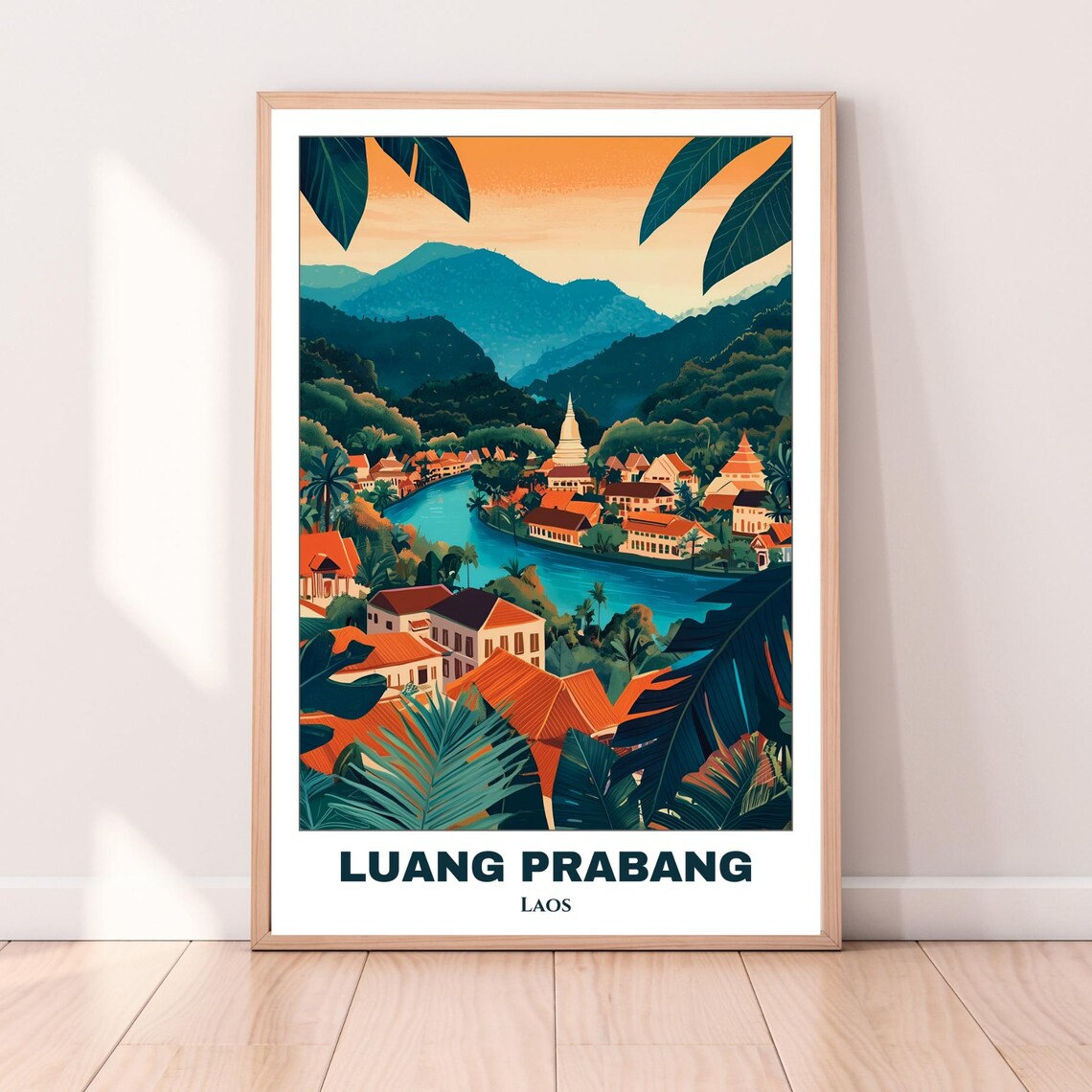 Luang Prabang Travel Poster, Laos Cityscape Art Print - Image 2