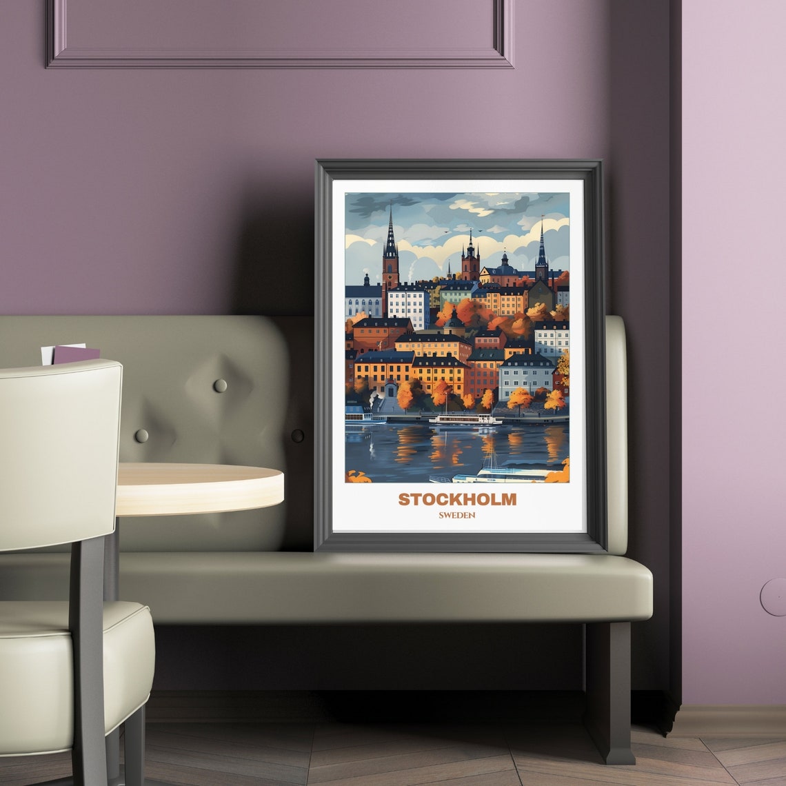 Stockholm Travel Poster Sweden Travel Poster Citycape Painting Print Wall Art Stockholm Home Decor Stockholm Trip Print - Image 2