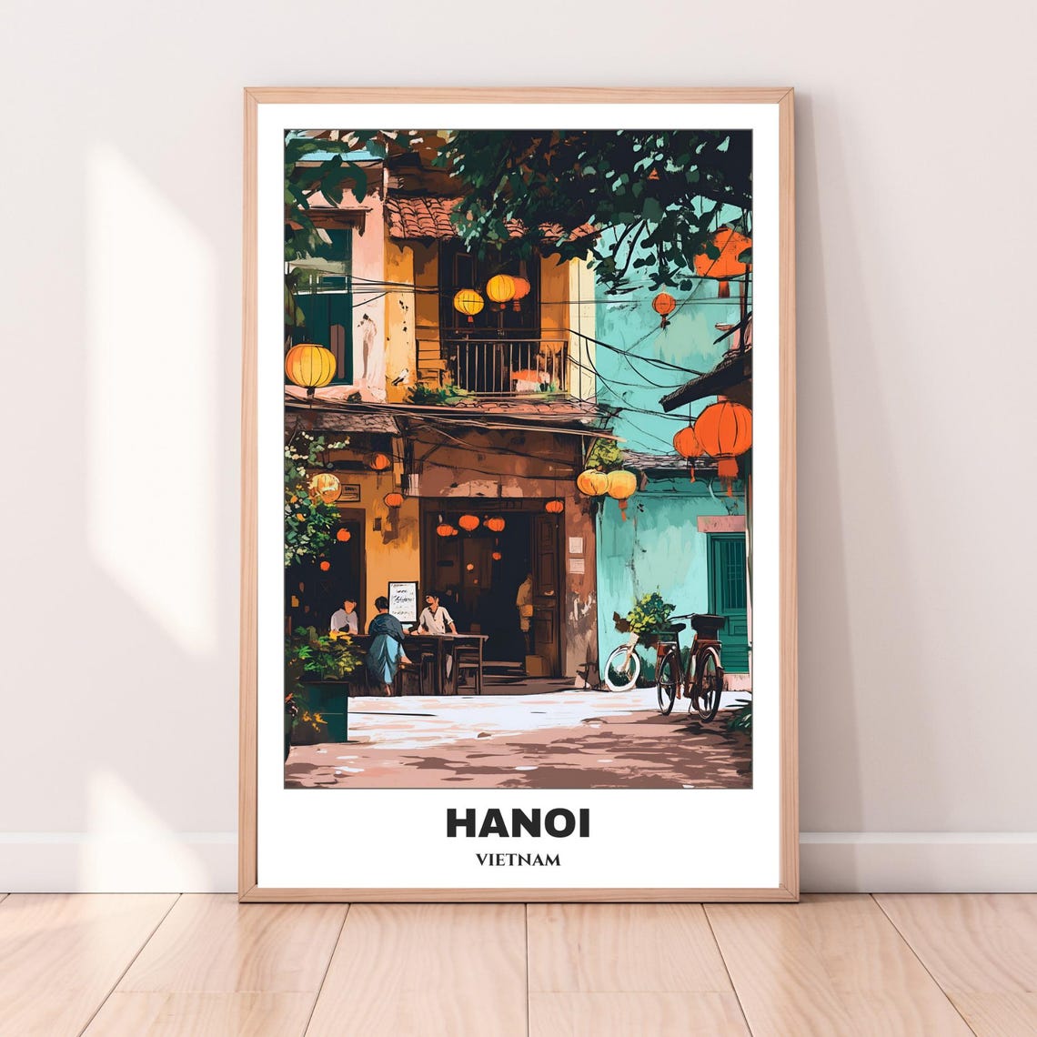 Hanoi Travel Poster Vietnam Travel Poster Citycape Painting Wall Art Print Hanoi Home Decor Hanoi Old Quarter - Image 3