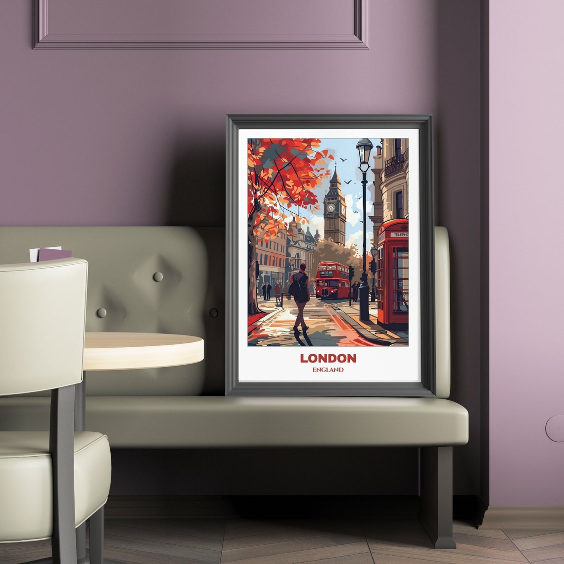 London Travel Poster England Travel Poster Cityscape Painting Print Wall Art London Home Decor United Kingdom Print - Image 2
