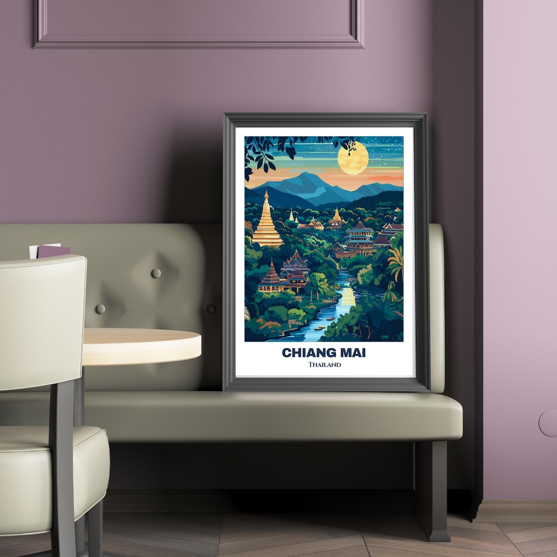 Chiang Mai Travel Poster, Thailand Painting Art Print - Image 2