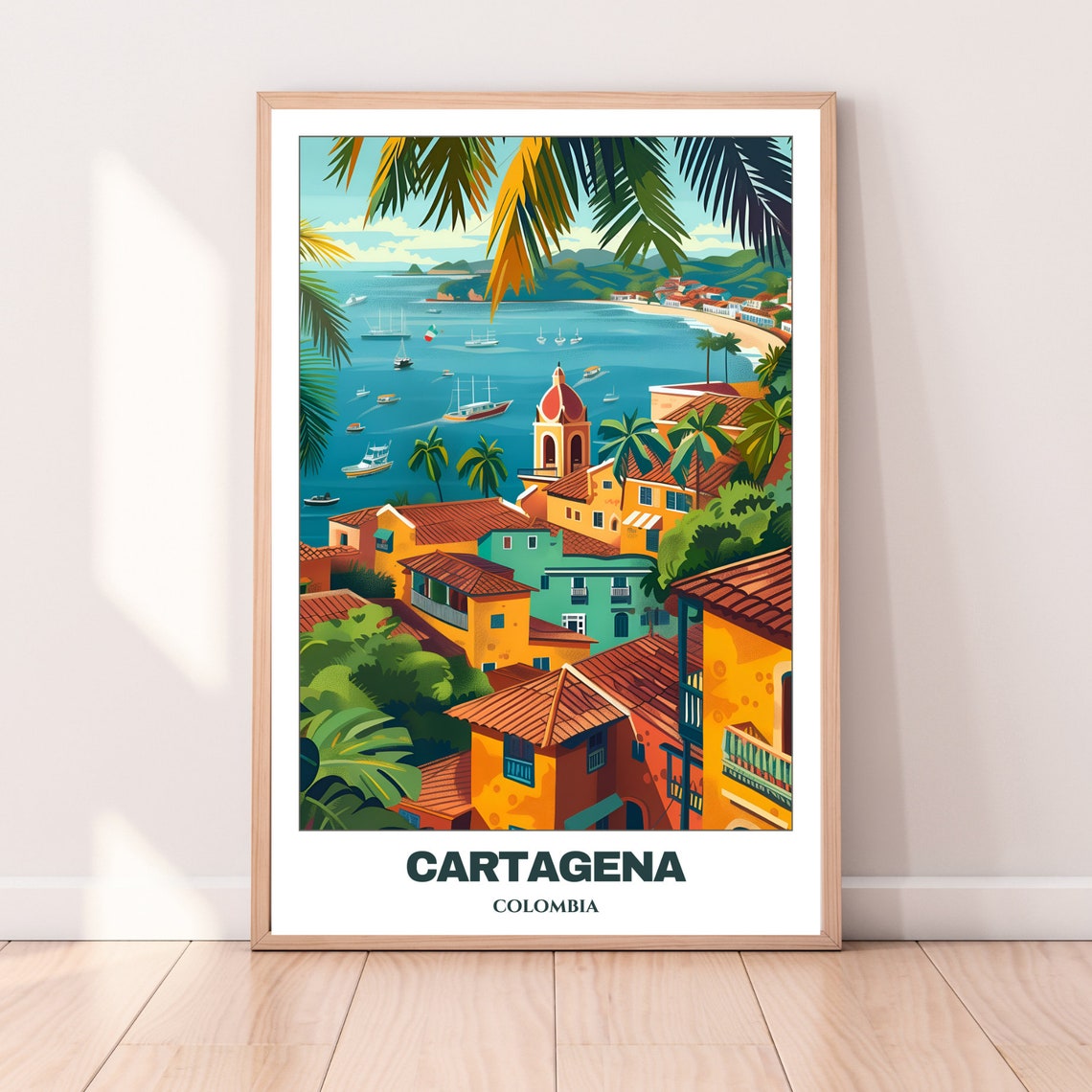 Cartagena Travel Poster Colombia Travel Poster Insta Print Art Cartagena Home Decor Cartagena Illustration - Image 3