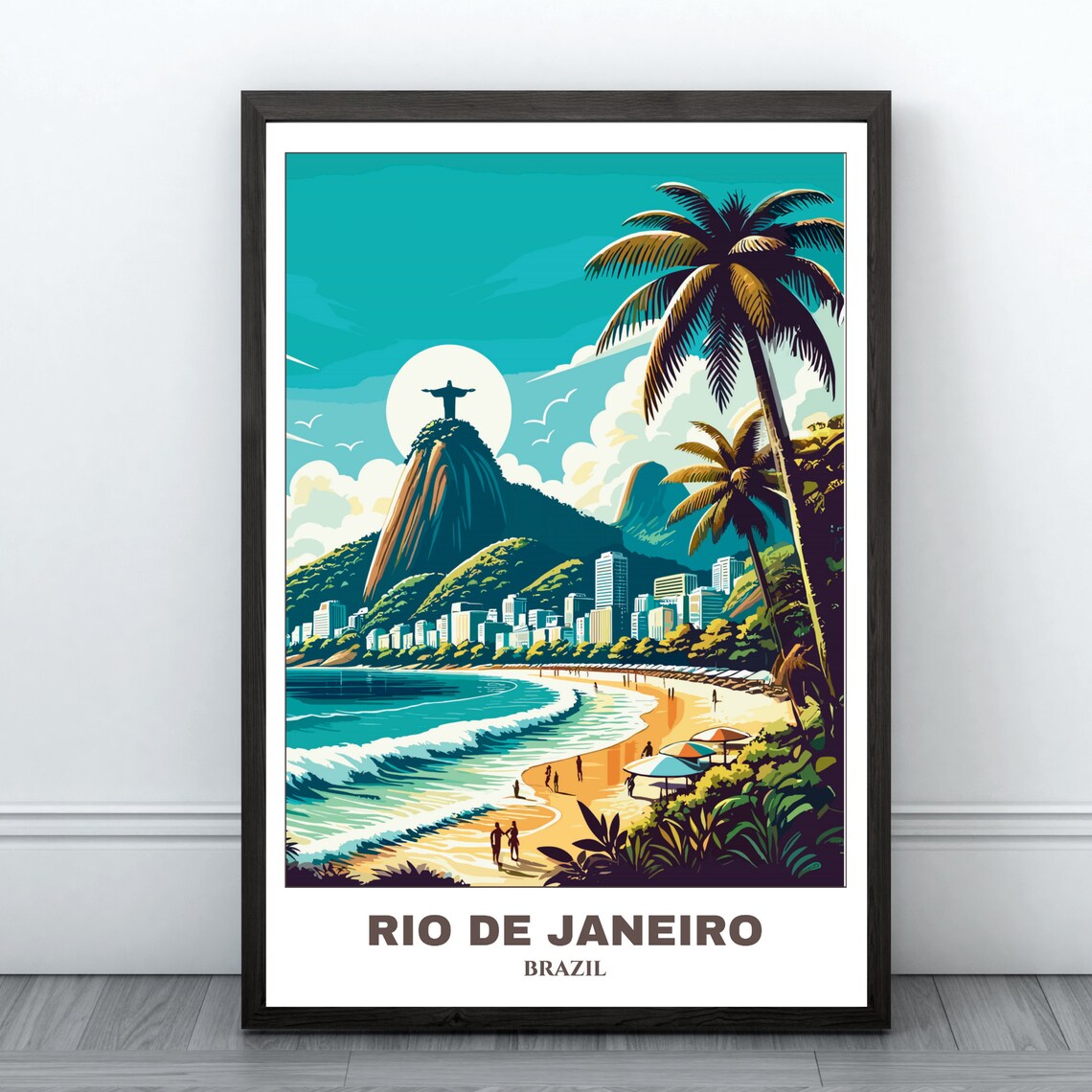 Rio De Janeiro Travel Poster, Cityscape Art Print
