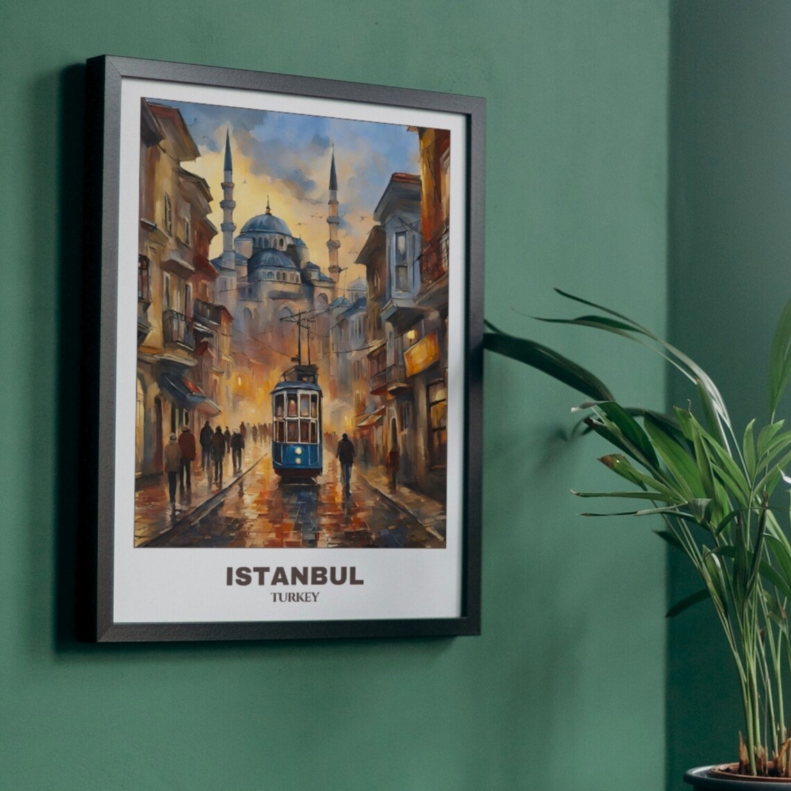 Istanbul Cityscape Painting, Turkey Travel Poster - Image 4