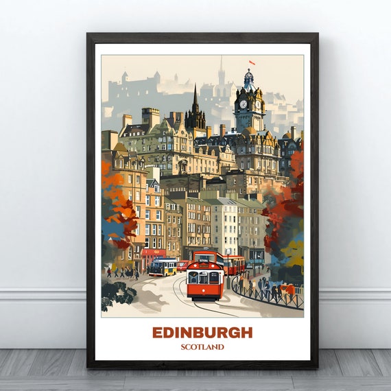 Edinburg Travel Poster, Scotland Travel Poster