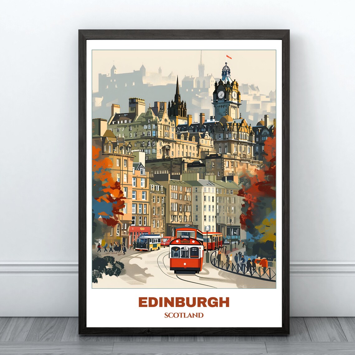 Edinburg Travel Poster, Scotland Travel Poster