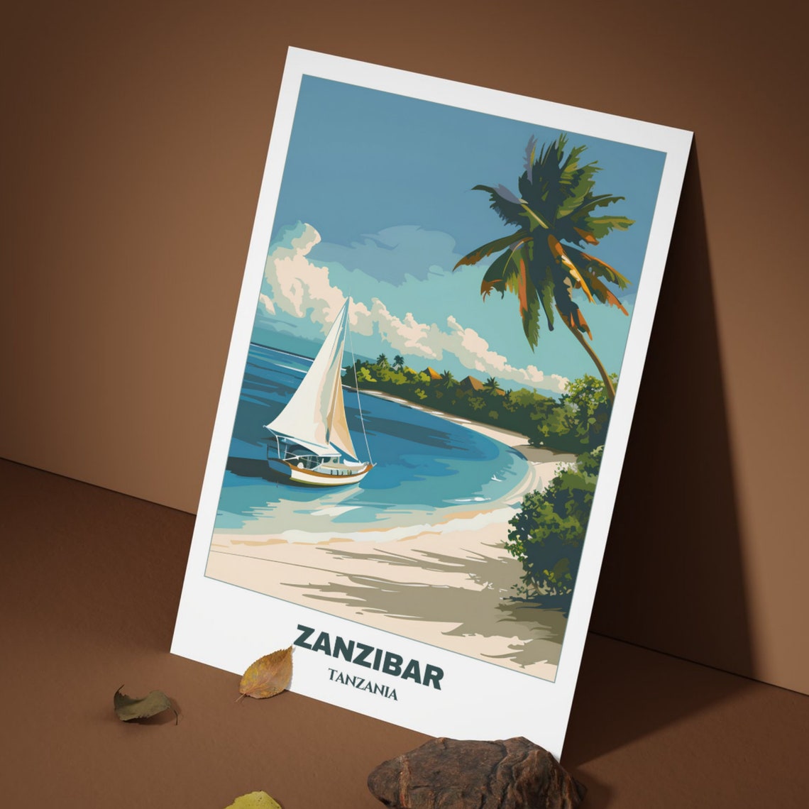 Zanzibar City Travel Poster Tanzania Travel Poster Zanzibar Painting Print Wall Art Tanzania Home Decor Stone Town - Image 3