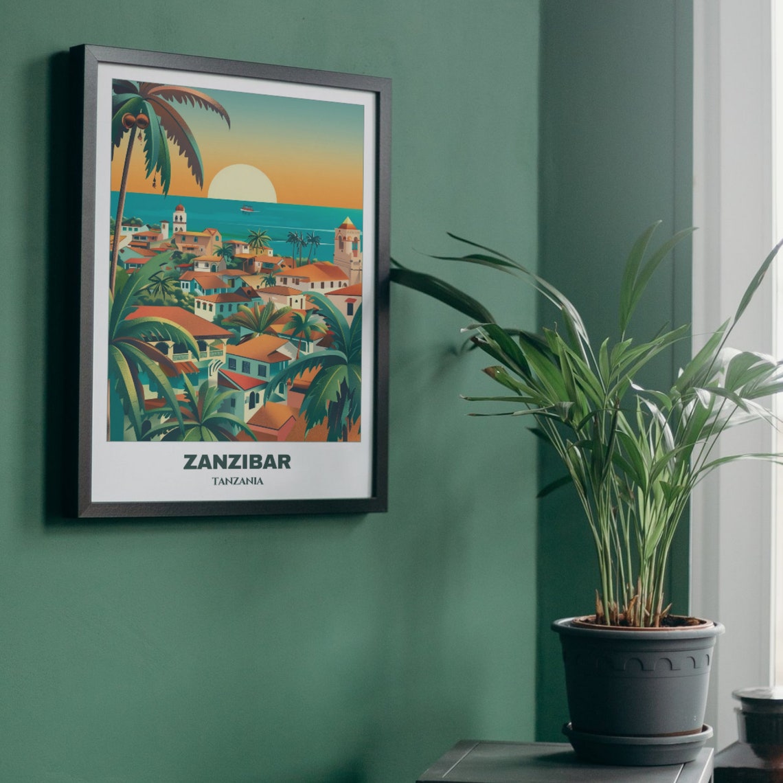 Zanzibar City Travel Poster Tanzania Travel Poster Zanzibar Painting Print Wall Art Tanzania Home Decor Stone Town - Image 5