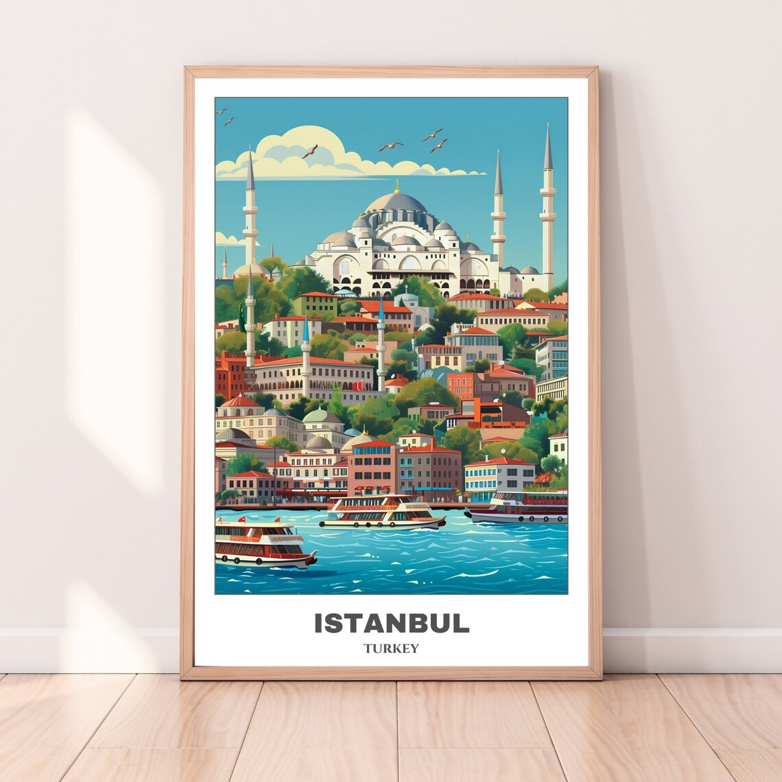 Istanbul Travel Poster Turkey Travel Poster Cityscape Painting Print Wall Art Istanbul Home Decor Istanbul Trip Print - Image 4
