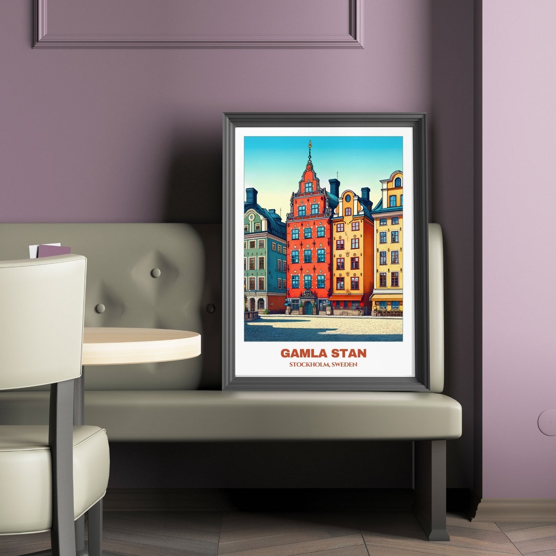 Gamla Stan Travel Poster Stockholm Travel Poster Citycape Painting Print Wall Art Sweden Home Decor Gamla Stan Print - Image 2