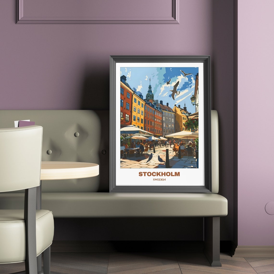 Stockholm Travel Poster Sweden Travel Poster Citycape Painting Print Wall Art Stockholm Home Decor Stockholm Trip Print - Image 2