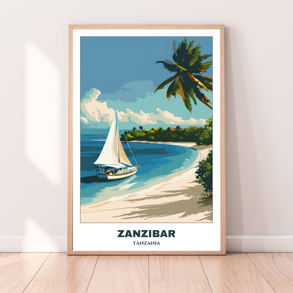 Zanzibar City Travel Poster Tanzania Travel Poster Zanzibar Painting Print Wall Art Tanzania Home Decor Stone Town - Image 5