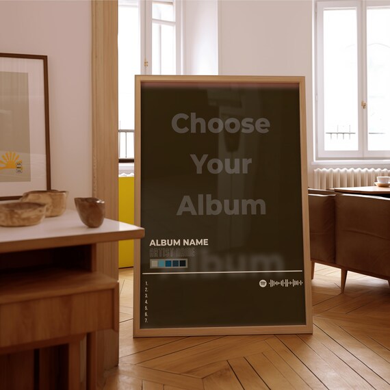 Custom Album Poster Template Personalized Tracklist Spotify Wall Gift