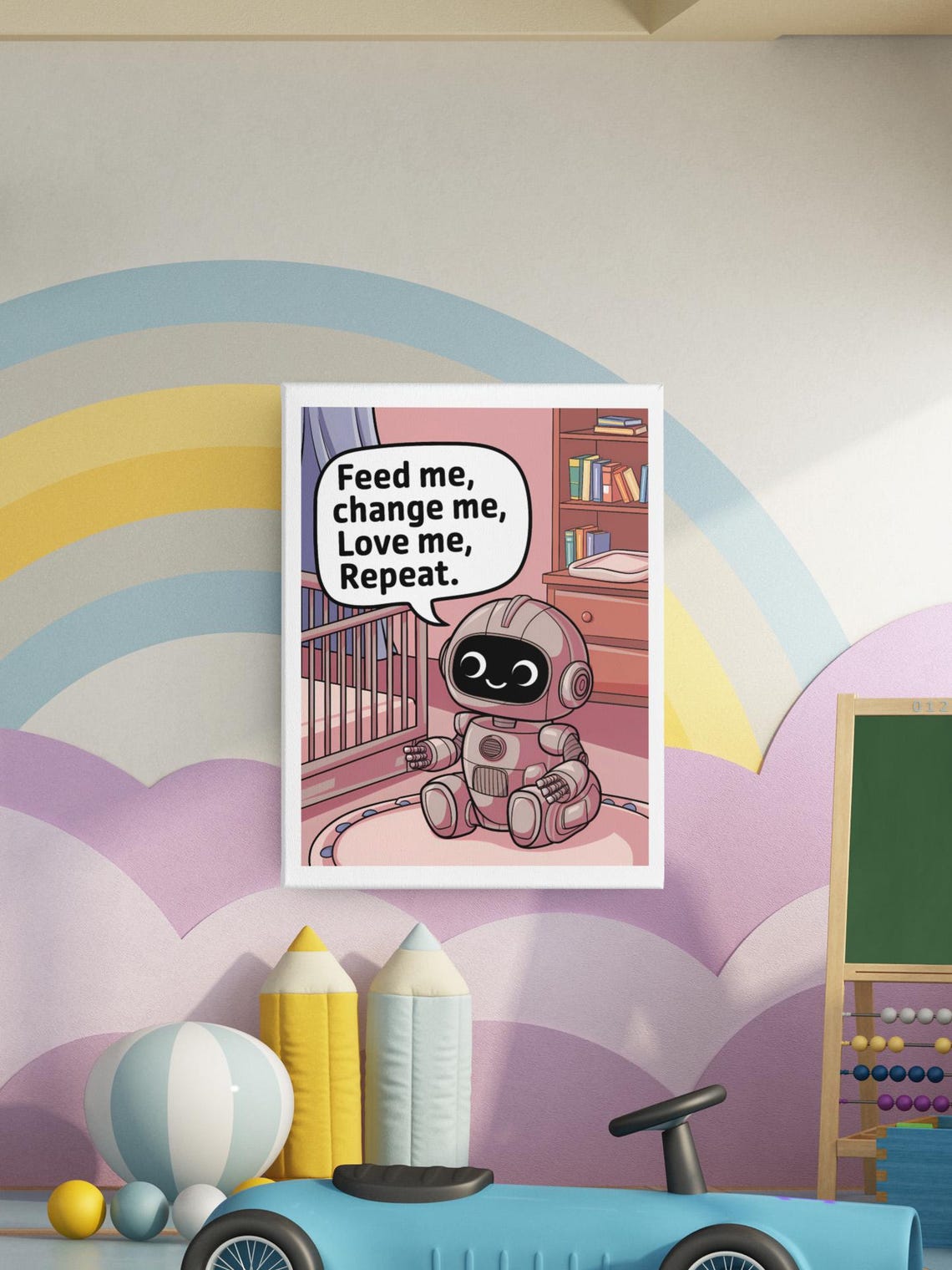 Cute Robot Print Funny Room Decor Cute Prints New Parent Gifts Funny Nursery Artwork Baby Shower Gifts Kids Room Wall Art Boys Room - Image 5
