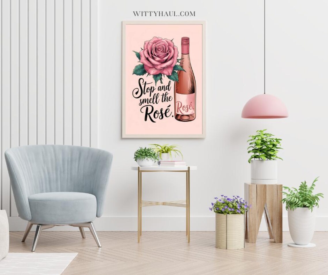Wine Print, Modern Bar Cart Decor - Image 4