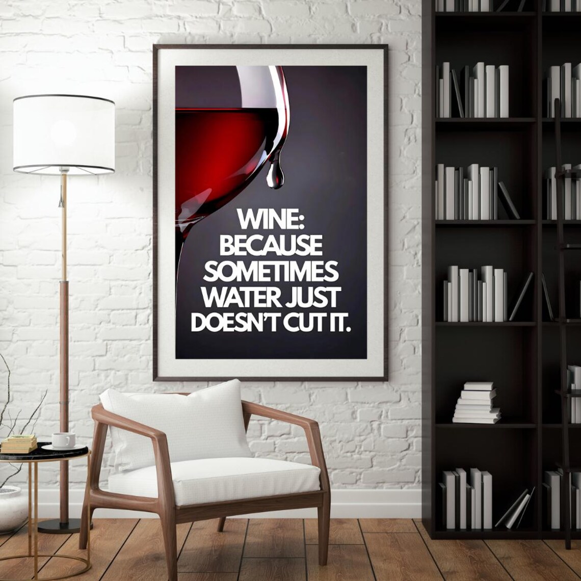 Wine Poster, Funny Kitchen Wall Art Print - Image 4