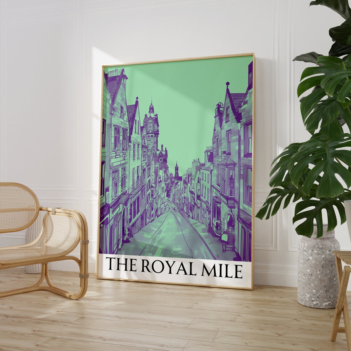The Royal Mile Purple Line Art Edinburgh Street Travel Poster - Image 2