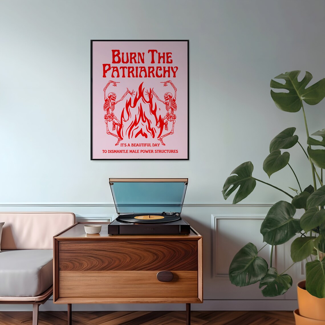 Burn The Patriarchy Feminist Typography Art Print - Image 3