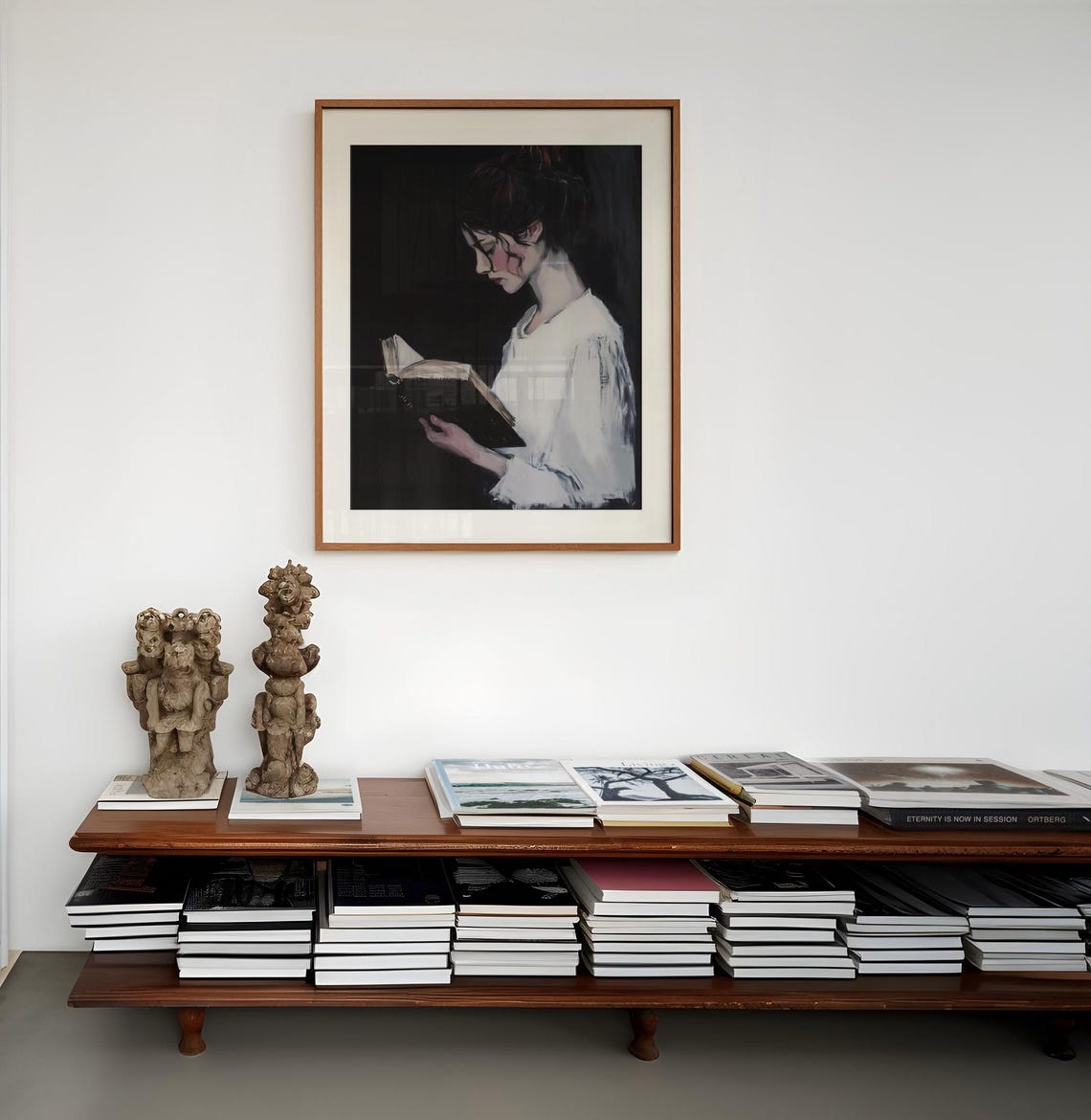 Woman Reading Print Moody Portrait Art Book Wall Art Dark Academia Print Bookish Art Moody Book Painting Reading Nook Decor Book Lover Gift - Image 3