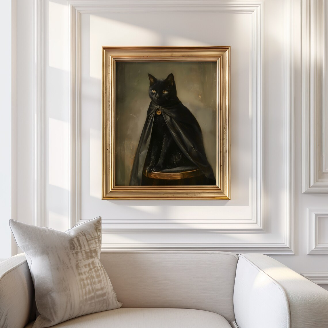 Gothic Black Cat Art Print, Witchy Dark Academia - Image 2