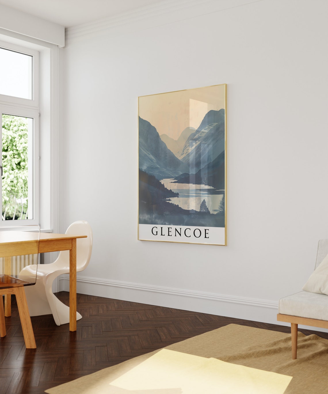 Glencoe Misty Blue Scottish Highlands Valley Landscape Travel Poster - Image 4