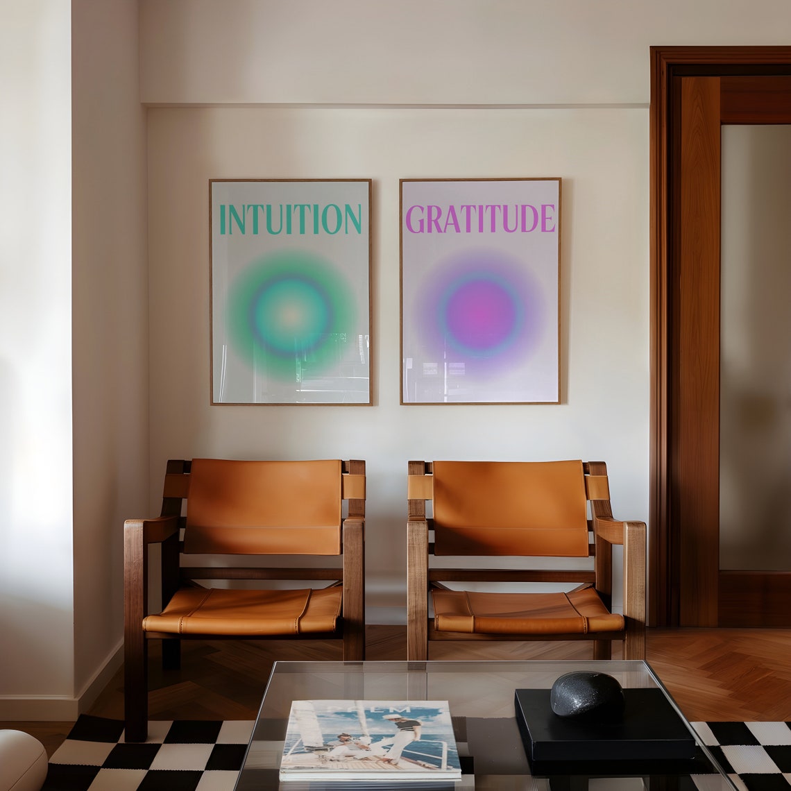 Intuition in Aqua Aura Typography Gradient Mindfulness Poster - Image 4