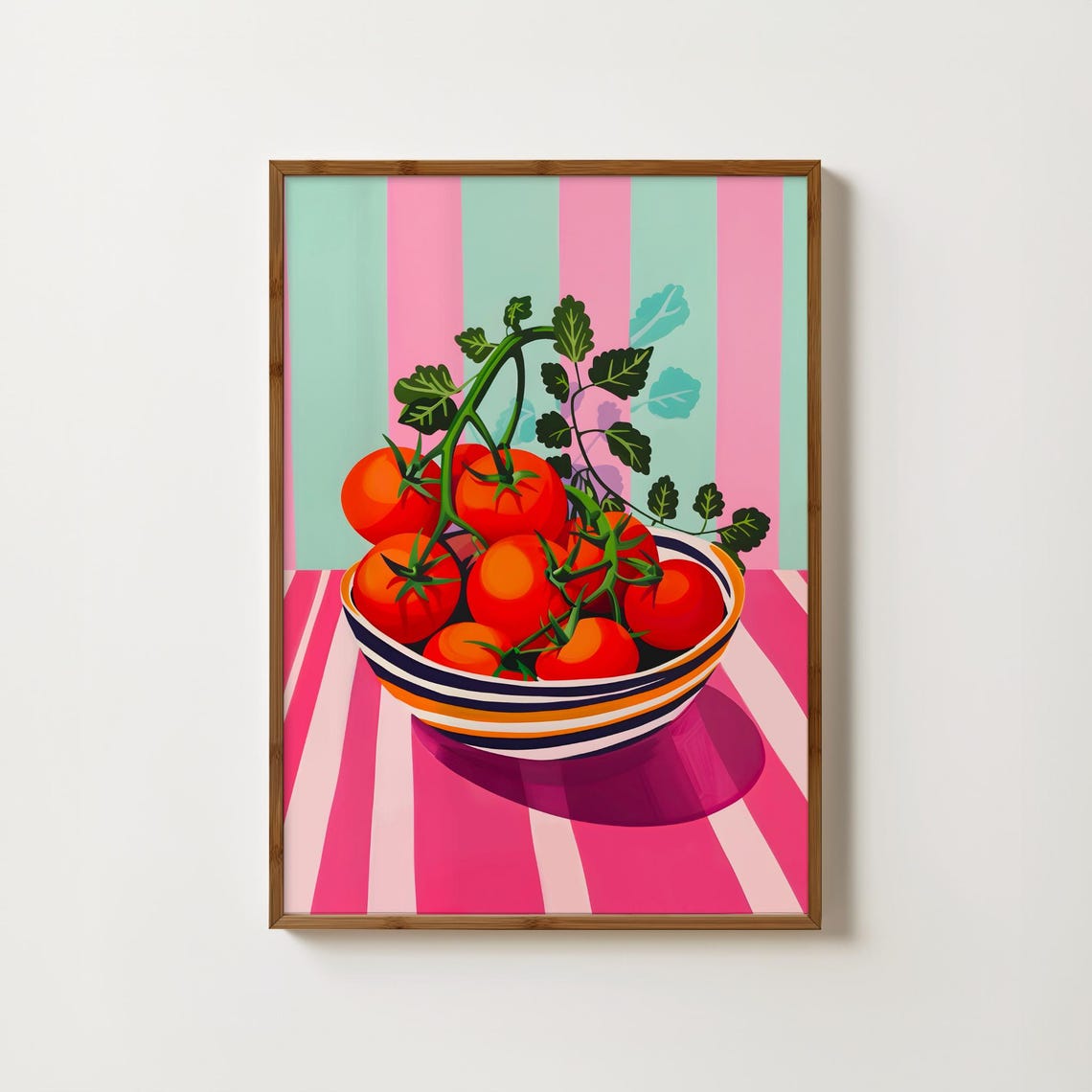 Bowl Of Fresh Vine Tomatoes Pop Art Kitchen Decor Painting Poster